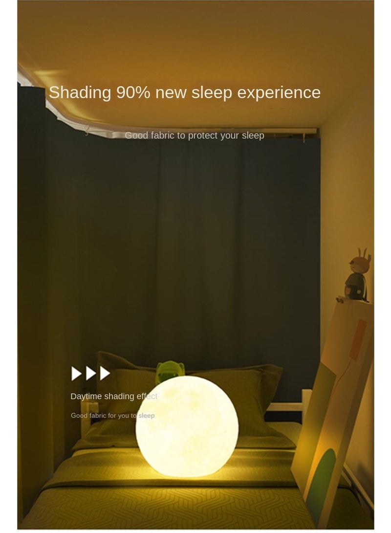 Bluejw ستارة سرير مع مسار انزلاقي مزدوج على شكل حرف U باللون الرمادي - Image 3