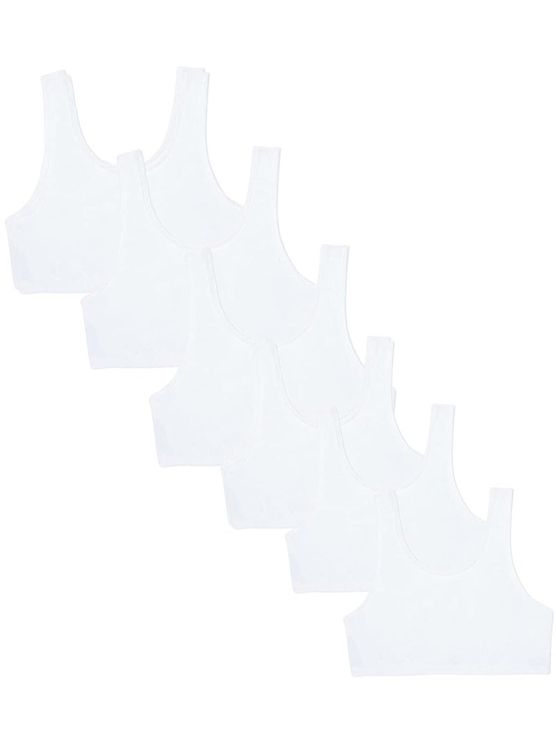 Mysha Sports Bra for Women & Girls - Pack of 6 Cotton Full Coverage Non-Padded Non-Wired T-Shirt Gym Workout Bras - Image 1