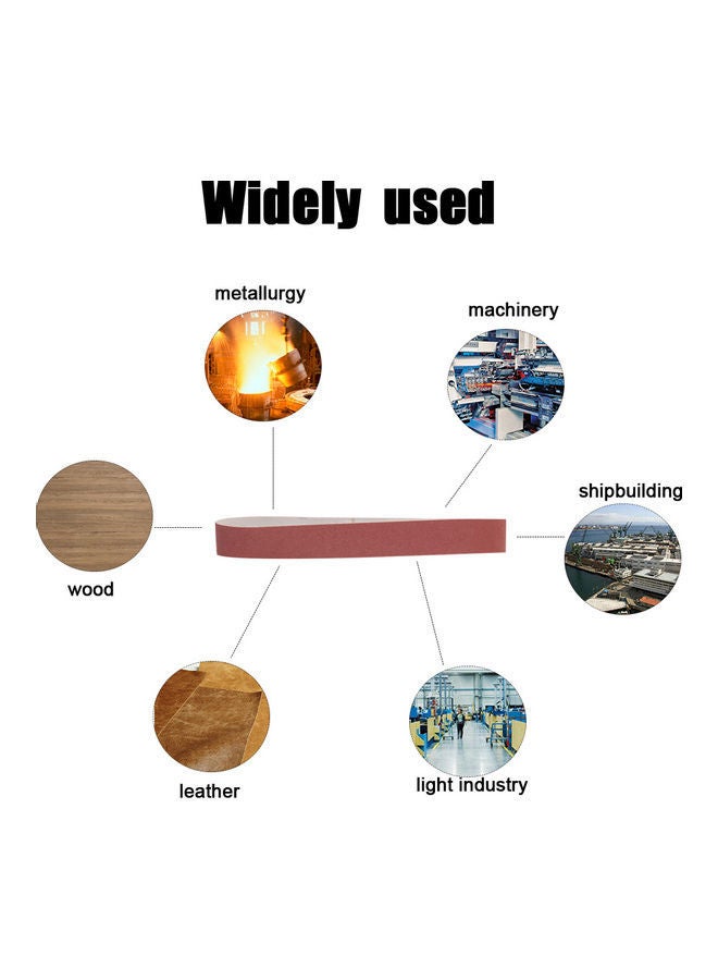 Loquat 10-Piece Sanding Belt Set Red - Image 2