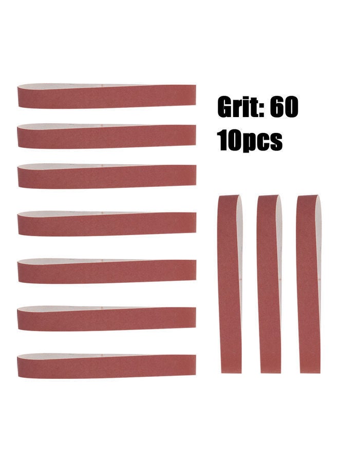 Loquat 10-Piece Sanding Belt Set Red - Image 1