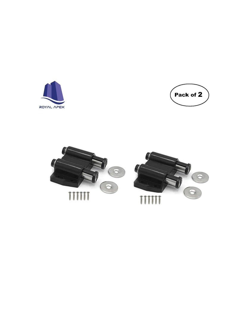 Magnetic Door Catcher Cabinet Closet Catches with SS Screws for Home Kitchen Bathroom Office Furniture (Double Black, Pack of 2) - Image 2