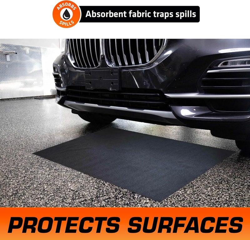 Dry Mate Armor All Premium Oil Spill Mat, Garage Floor Maintenance Mat (30" x 59"), Absorbent Oil Pad, Reusable, Washable, Durable, Waterproof Backing Contains Liquids, Protects Surface (USA Made) - Image 2
