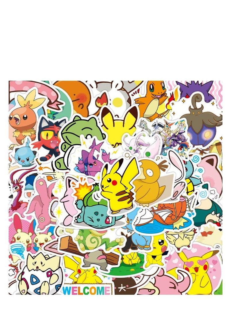 Y&D 50-Piece Pikachu pokemon Cute Vinyl Waterproof Sticker - Image 1