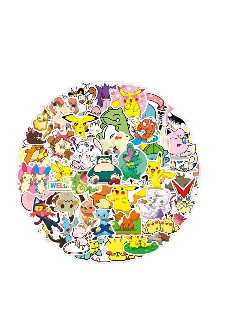 Y&D 50-Piece Pikachu pokemon Cute Vinyl Waterproof Sticker - Image 2