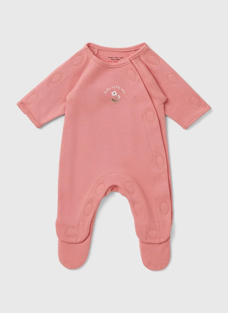 Matalan Prem Baby Pink Flower Sleepsuit