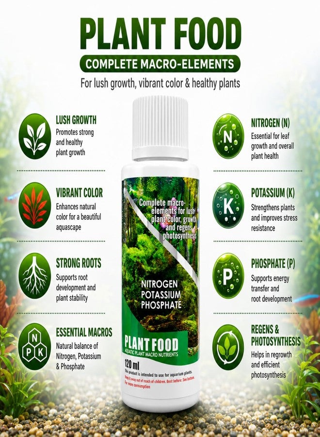 VAYINATO Aquatic Remedies Plant Food 120ml - Complete Macro Nutrients (N, P, K). Boosts Aquatic Plant Growth, Color, Health & Photosynthesis Naturally - Image 2