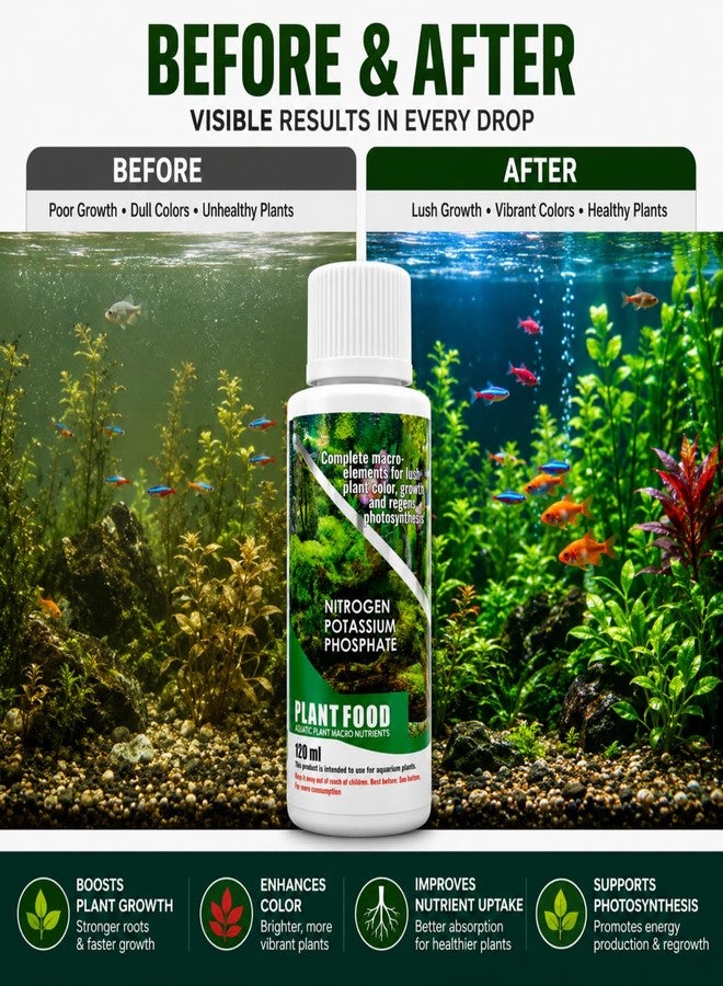 VAYINATO Aquatic Remedies Plant Food 120ml - Complete Macro Nutrients (N, P, K). Boosts Aquatic Plant Growth, Color, Health & Photosynthesis Naturally - Image 4