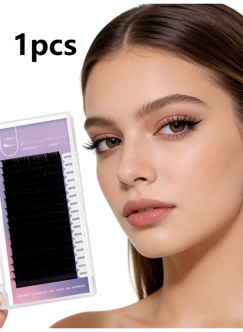 Professional 16 Rows Classic Eyelash Extension Matte Black Individual False Eye Lashes Extension Salon Use Natural Soft Eyelashes (0.05 C, 8mm) - Image 1