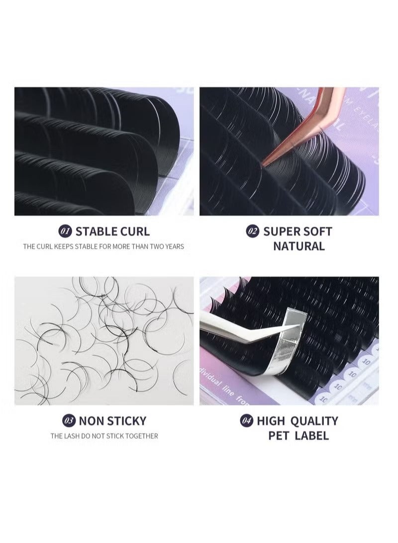 Professional 16 Rows Classic Eyelash Extension Matte Black Individual False Eye Lashes Extension Salon Use Natural Soft Eyelashes (0.05 C, 8mm) - Image 3