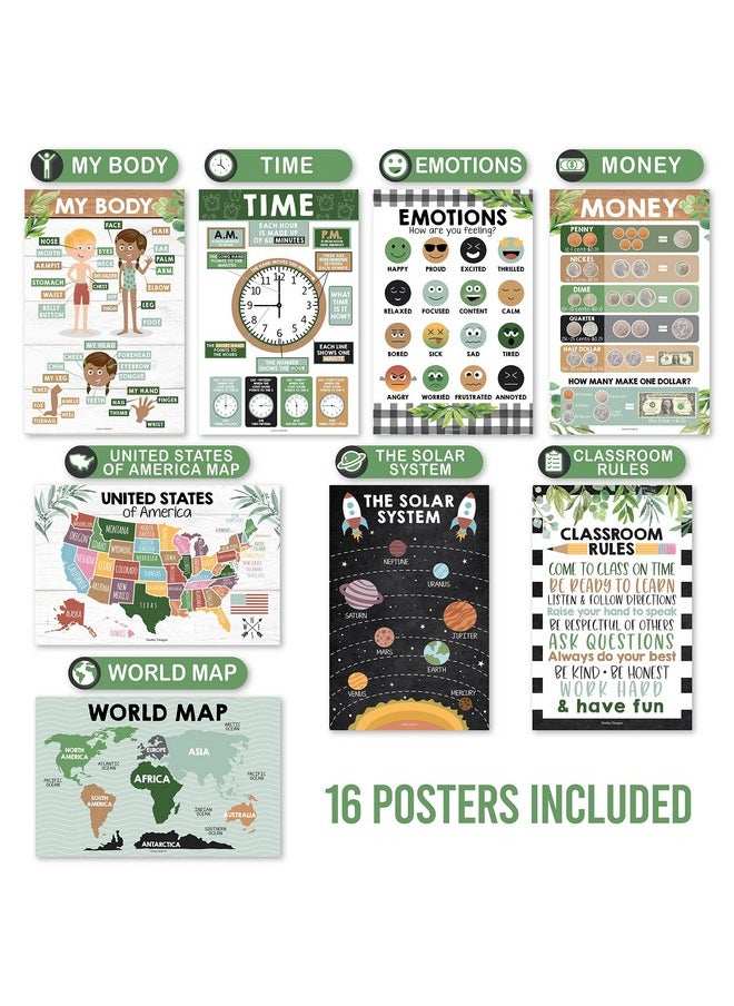 Hadley Designs Hadley Designs 16 Farmhouse Kids Educational Posters For Toddlers 1-3 - Pre K Learning Posters, Toddler Posters Educational, Alphabet Poster For Toddlers, Teacher Posters For Classroom Posters  - Image 4