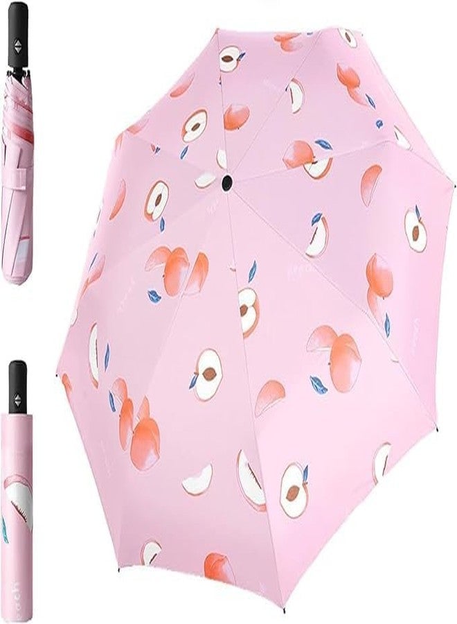 Muej Fancy Magic Umbrella Changing Secret Blossoms Occur Stylish Windproof Double Layer with Water Magic Print 3 Fold Umbrella for Girls, Women, Boys (Fruit Printed) - Image 1