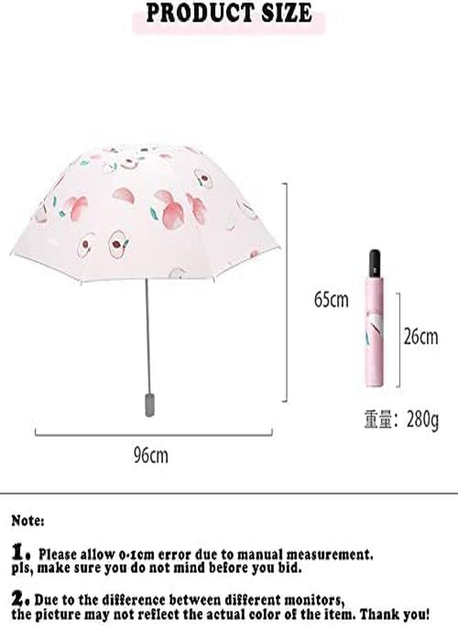 Muej Fancy Magic Umbrella Changing Secret Blossoms Occur Stylish Windproof Double Layer with Water Magic Print 3 Fold Umbrella for Girls, Women, Boys (Fruit Printed) - Image 3