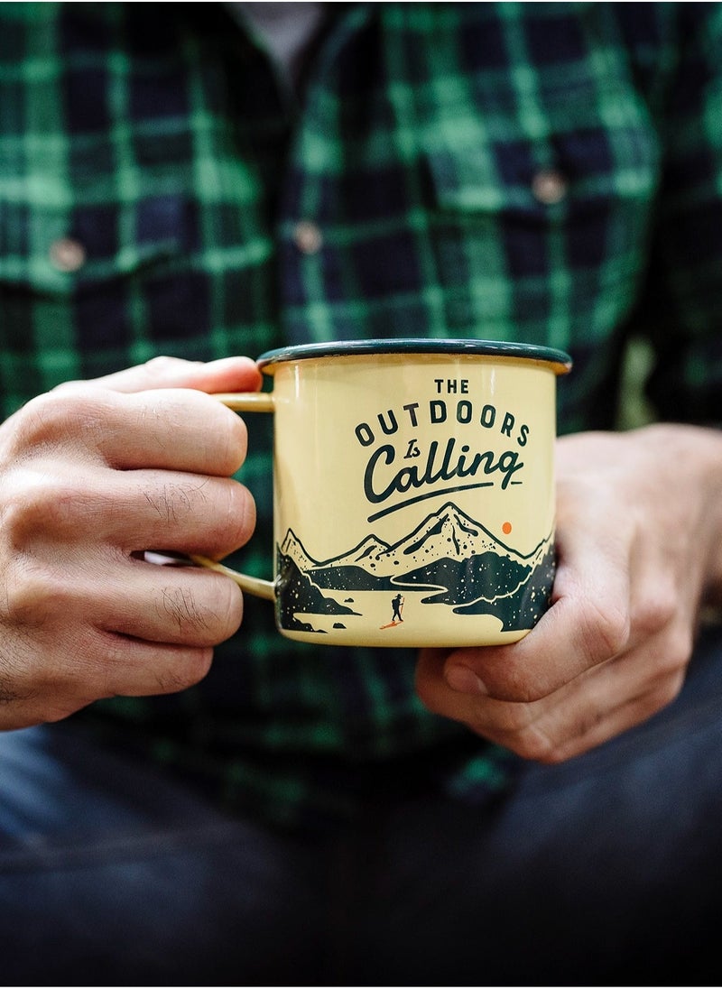 GENTLEMEN'S HARDWARE Enamel Mug - The Outdoors is Calling  - Image 1