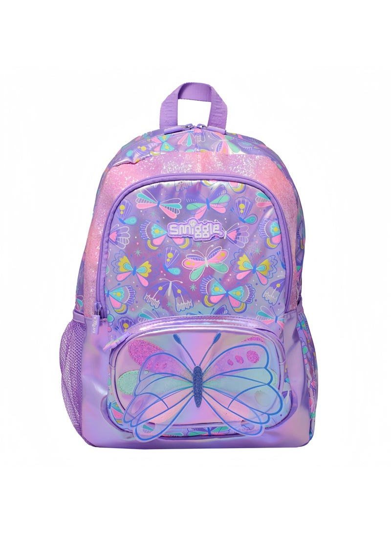 Smiggle Girls Laser Printing Student Schoolbag Elementary and Middle School Students Children's Backpack Outdoor Leisure Bag Backpack 42*30CM