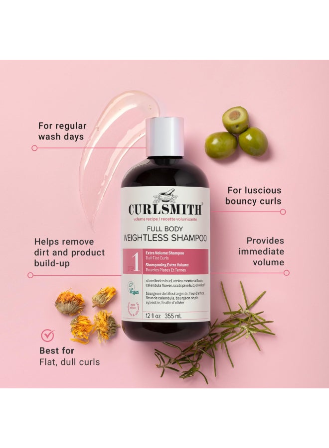 CURLSMITH Full Body Weightless Shampoo A Volumizing Shampoo for Curls Removes Buildup and Cleanses For All Curl Types Vegan Cruelty Free 12 oz - Image 4