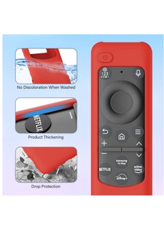 Excefore 2023 Samsung Smart TV Solar Remote, BN59-01432 BN59-01436B BN59-01392B TM2360E TM2360F Silicone Protective Cover With Lanyard, Red  - Image 3