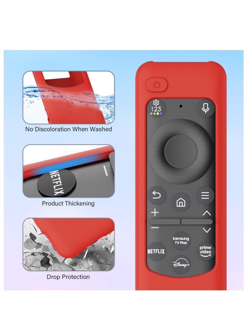 Excefore غطاء حماية سيليكون مع حبل لتلفزيون سامسونج الذكي 2023 يعمل بالطاقة الشمسية، BN59-01432 BN59-01436B BN59-01392B TM2360E TM2360F، أحمر - Image 3