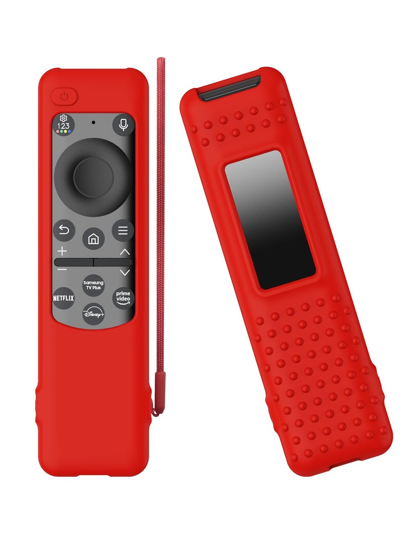 Excefore غطاء حماية سيليكون مع حبل لتلفزيون سامسونج الذكي 2023 يعمل بالطاقة الشمسية، BN59-01432 BN59-01436B BN59-01392B TM2360E TM2360F، أحمر - Image 1
