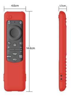 Excefore 2023 Samsung Smart TV Solar Remote, BN59-01432 BN59-01436B BN59-01392B TM2360E TM2360F Silicone Protective Cover With Lanyard, Red  - Image 2