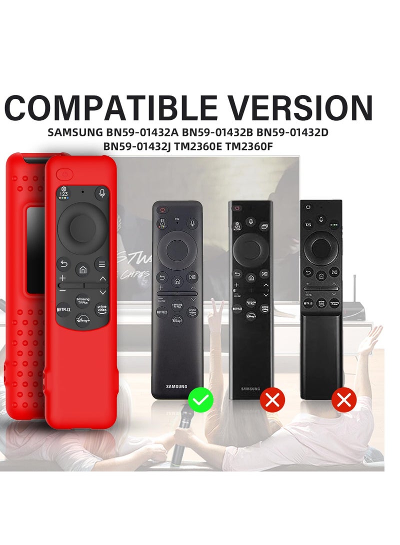 Excefore غطاء حماية سيليكون مع حبل لتلفزيون سامسونج الذكي 2023 يعمل بالطاقة الشمسية، BN59-01432 BN59-01436B BN59-01392B TM2360E TM2360F، أحمر - Image 5