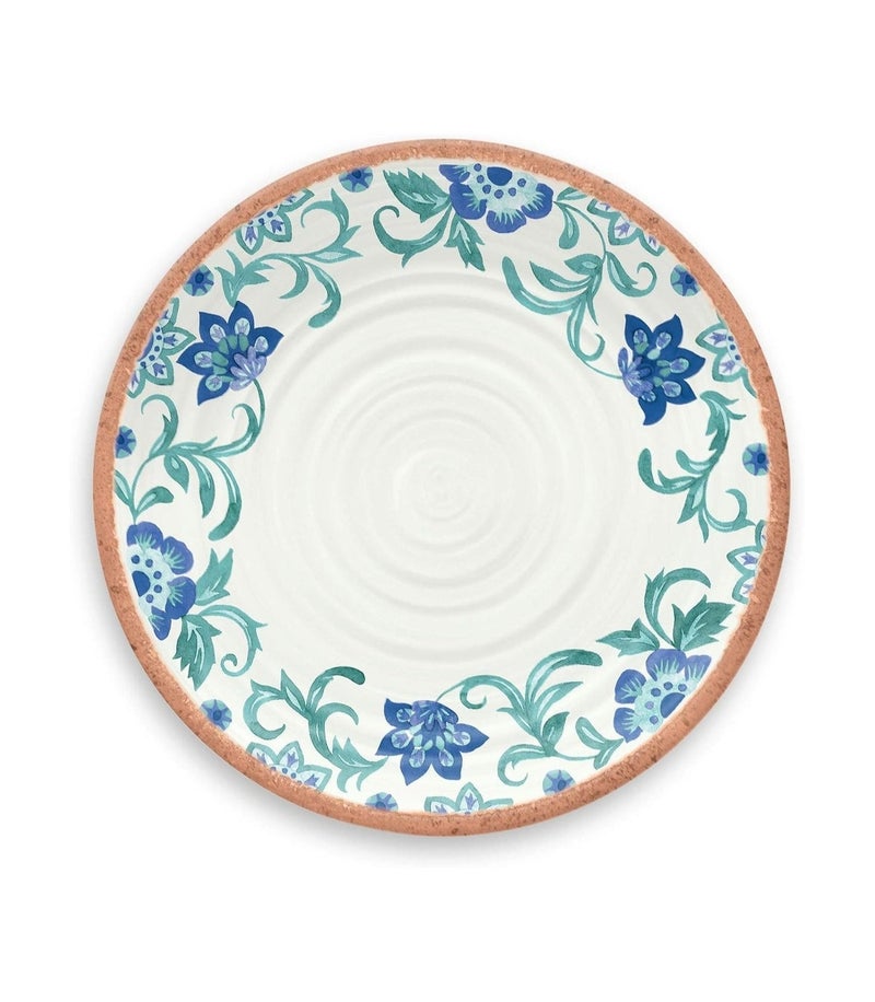TarHong Dinner Plate Rio Turquoise Floral 26.7cm – Durable Melamine Serving Plate, Break Resistant Dinner Plate for Home, Outdoor, Picnic & Party Use, Lightweight Dishwasher Safe Tableware - Image 1
