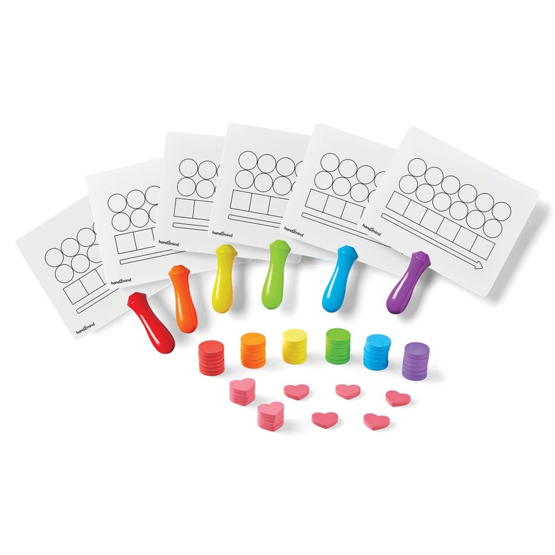 hand2mind Elkonin Box Magnetic Answer Board Word Mapping Paddles Elkonin Boxes Dry Erase Blending Board Phonemic Awareness Phonics Manipulatives Science of Reading Classroom Materials Set of 6