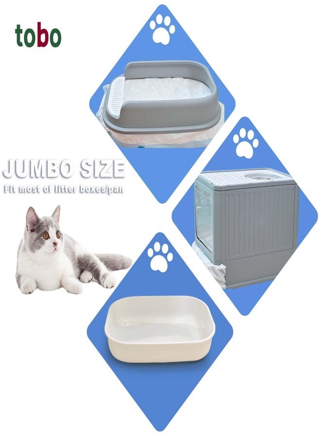 Tobo أكياس توبو للتخلص من النفايات، 30 كيسًا، بمقابض ربط، كبيرة، 37 بوصة × 17 بوصة، 2 مل، برباط، متينة للغاية، بطانات لصندوق فضلات القطط، أكياس سميكة للغاية لصندوق فضلات القطط - Image 5