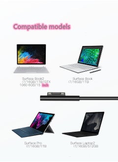 GULFLINK شاحن 15 فولت 6.33 أمبير 102 واط لجهاز Microsoft Surface Book 2 باللون الأسود في المملكة المتحدة  - Image 3
