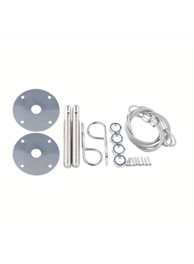 Black Universal Engine Hood Lock With Pull Cord Antitheft Upgrade - Image 3