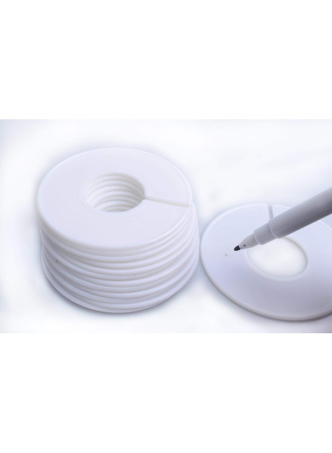 FindUWill 20 Pack Clothing Rack Size Dividers Wardrobe Round Hangers Label Closet Dividers with 1 Piece Marker Pen for Clothes OrganizationWhite Blank - Image 4