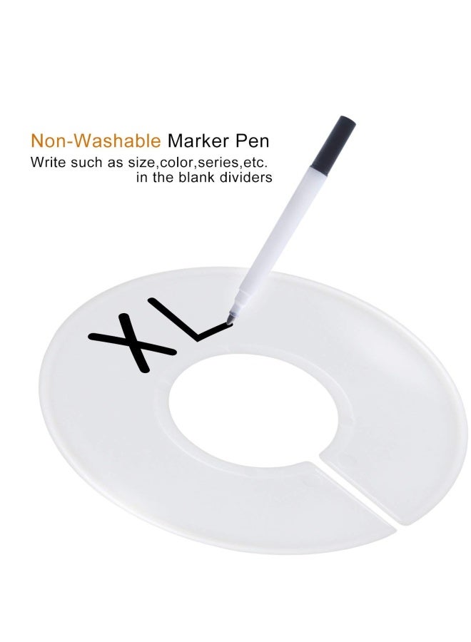 FindUWill 20 Pack Clothing Rack Size Dividers Wardrobe Round Hangers Label Closet Dividers with 1 Piece Marker Pen for Clothes OrganizationWhite Blank - Image 2