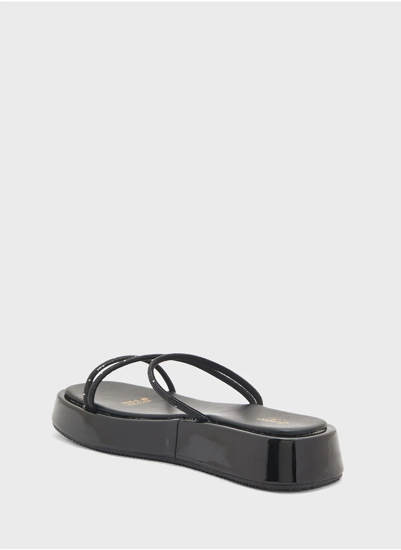 جينجر Diamante Strap Platform Sandal