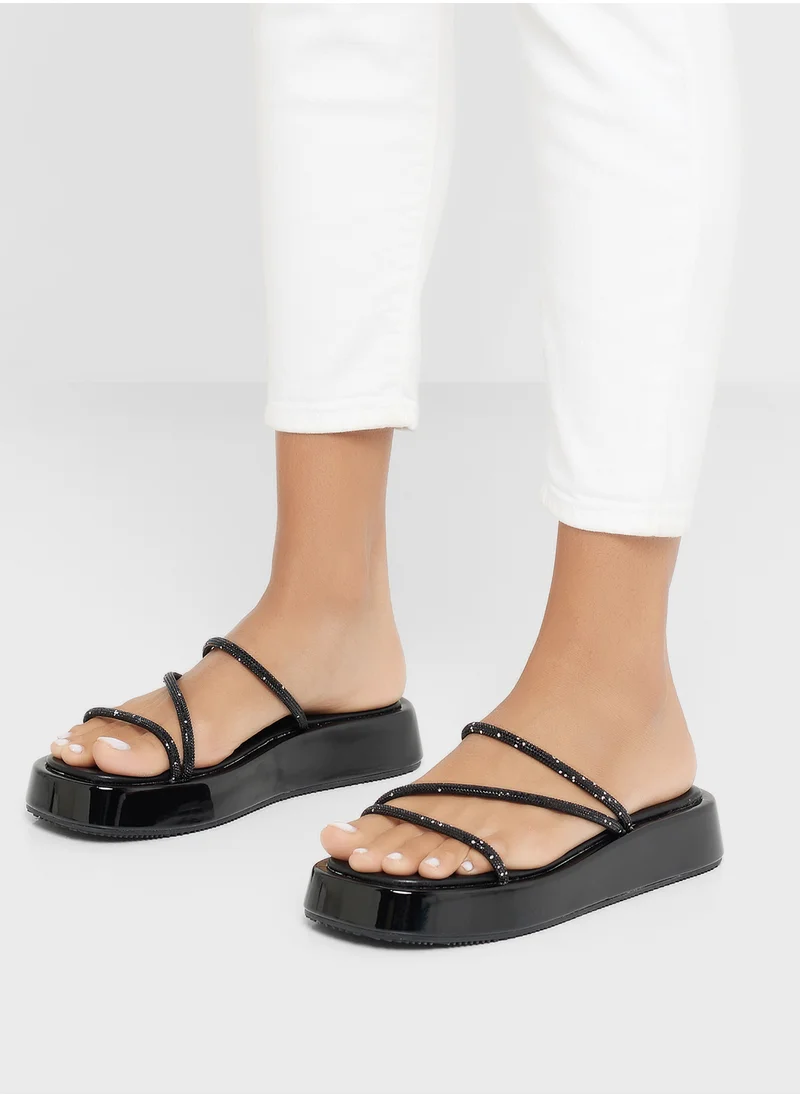 جينجر Diamante Strap Platform Sandal