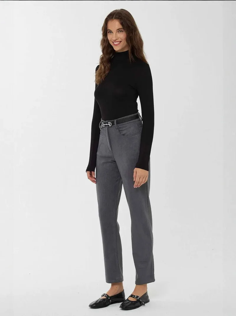 Hiccup Grey High Waist Pants for Women | Best Price UAE
