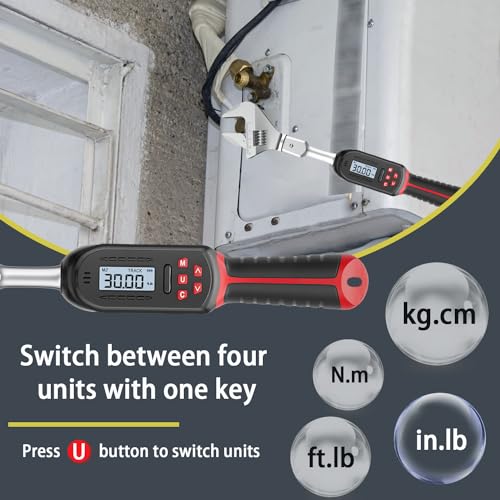 VANPO Hvac Torque Wrench 2.2-44.2 ft.lb/3-60 N.m, 9×12 mm Open End, 38 mm Adjustable Jaw, Accuracy ±2%, LED and Buzzer Notification, Adjustable Torque Wrench for Mini Split AC, Pipeline - Image 4