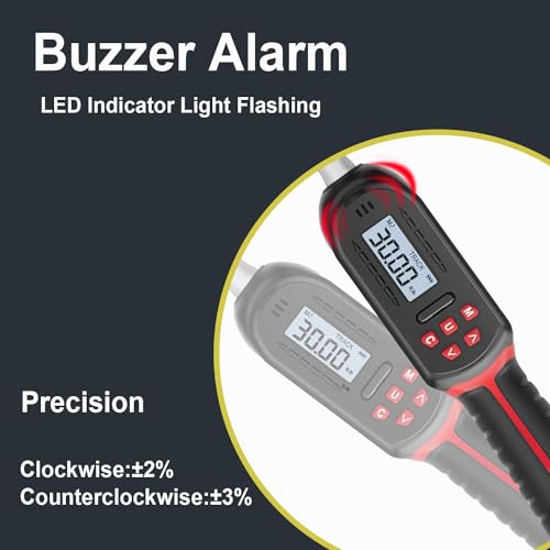 VANPO Hvac Torque Wrench 2.2-44.2 ft.lb/3-60 N.m, 9×12 mm Open End, 38 mm Adjustable Jaw, Accuracy ±2%, LED and Buzzer Notification, Adjustable Torque Wrench for Mini Split AC, Pipeline - Image 2