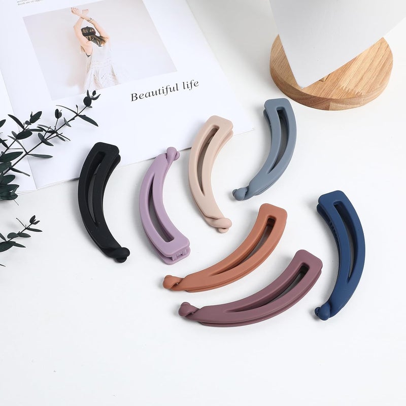 7 Pcs Banana Hair Clips Set Small Vintage Claw Clips Strong Hold Non-slip Ponytail Holder Hair Accessories for Women - Image 3