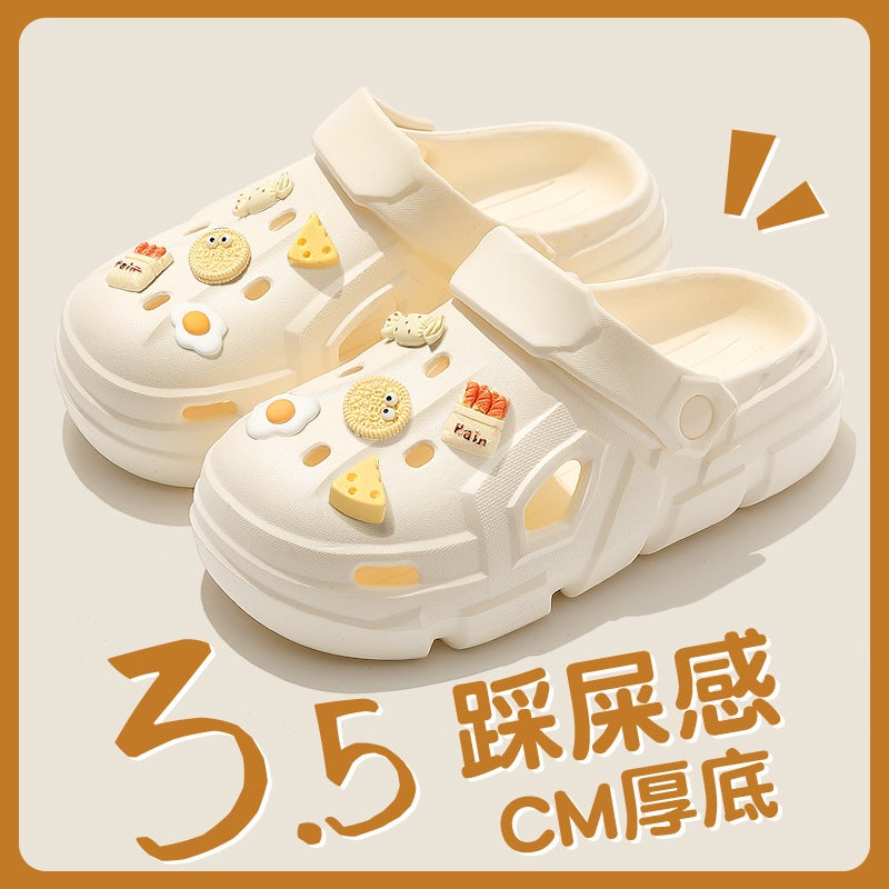 Cave Shoes Men's Summer Outer Wear Couple's Thick Sole Non-slip Indoor Household Beach Baotou Slippers Women's Summer Wholesale - Image 1
