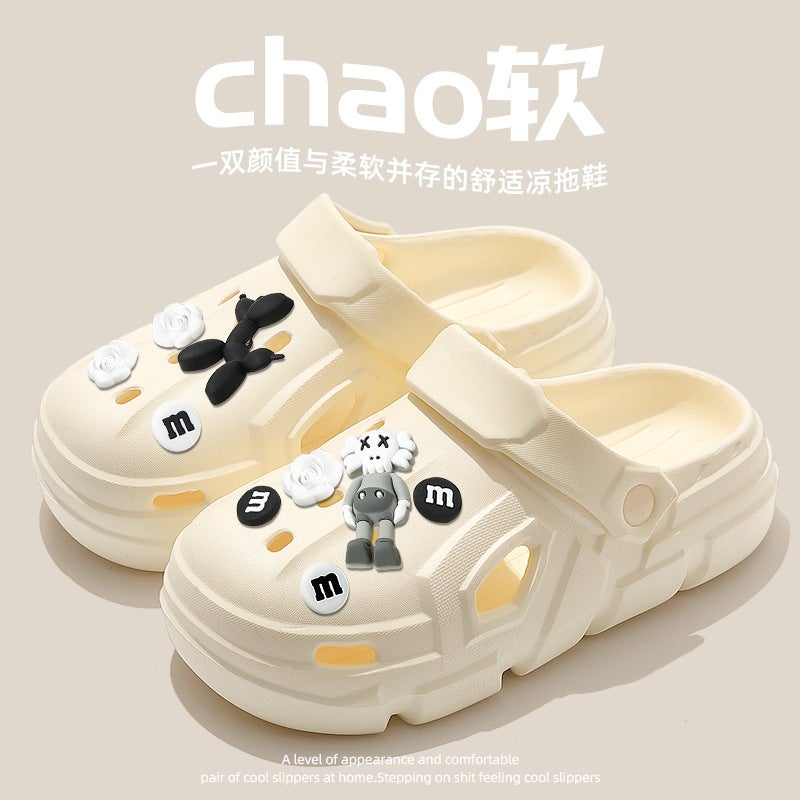 Cave Shoes Men's Summer Outer Wear Couple's Thick Sole Non-slip Indoor Household Beach Baotou Slippers Women's Summer Wholesale - Image 5