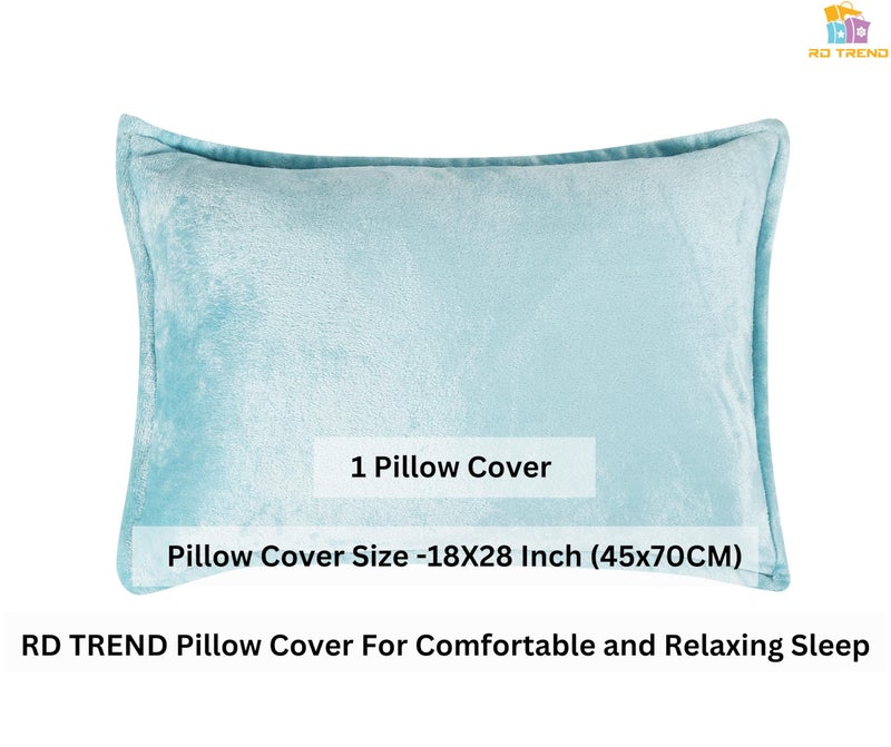 RD TREND 250 Gsm Flannel Warm Bedsheets For Winter Single Flat Size (60X90 Inches) With 1 Pillow Cover 210 TC Size (18X28 Inches) Color-Aqua - Image 3