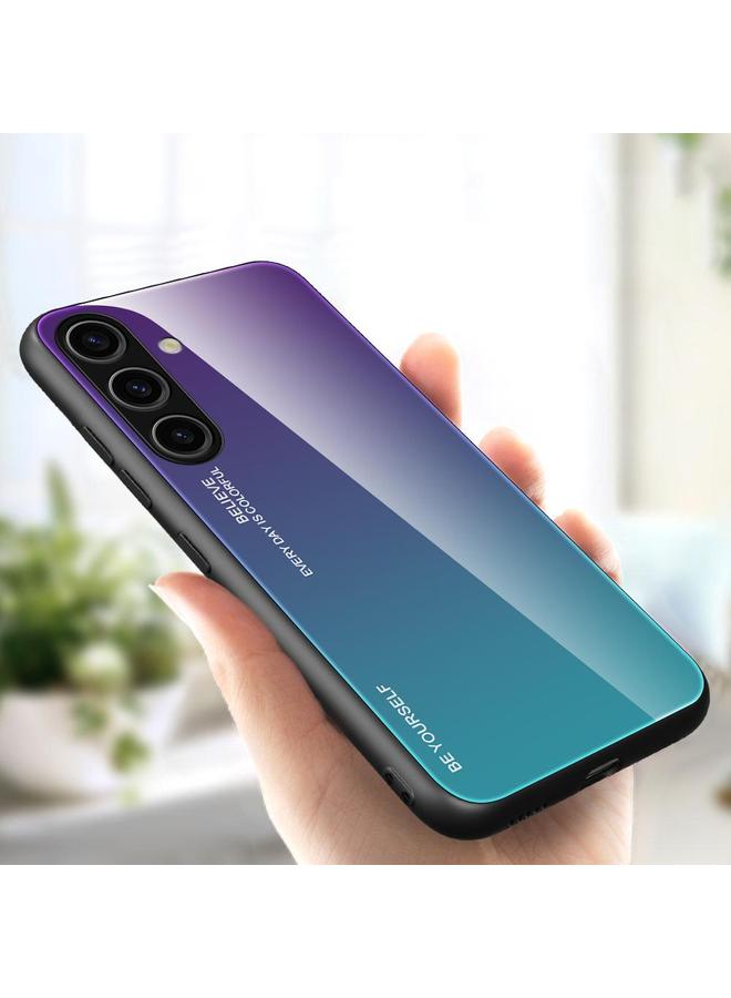 اس-توب جراب لهاتف Samsung Galaxy S25 5G، جراب هاتف زجاجي متدرج الألوان - Image 1