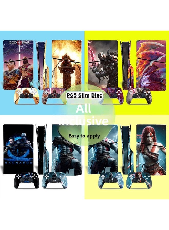 Straight Hair PS5slim Sticker PS5 Game Console PS5S Optical Drive Version Color Film P5SLIM Full Package Host Film-Color:XY-PS5SDisc-0226 - Image 2