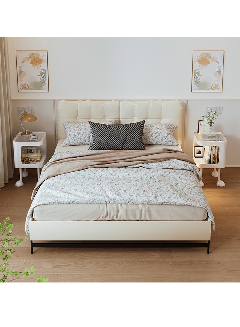 YY-ريشير طاولة جانبية للسرير مزودة بإضاءة LED ليلية، طاولة تخزين جانبية عصرية مع سطح زجاجي للأريكة والسرير - Image 2