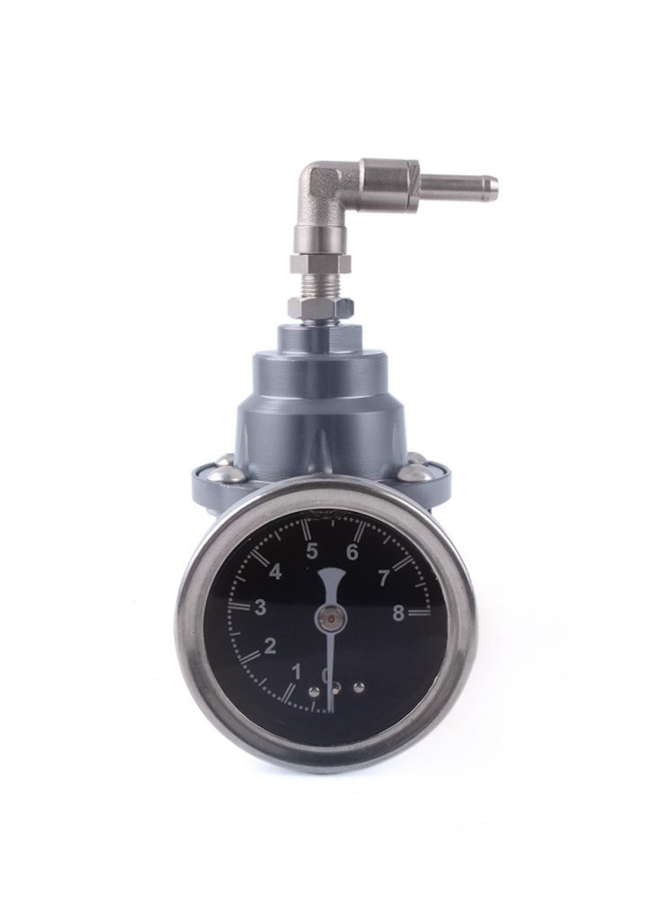 AROAQ Automotive Adjustable Fuel Pressure Regulator Oil Gauge, Economical Gas Saver Gasoline Regulator, Gas Oil Injection Pressure Regulator to Improve Car Performance, (Grey)  - Image 1