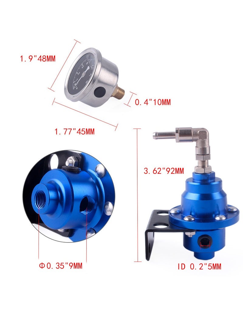 AROAQ Automotive Adjustable Fuel Pressure Regulator Oil Gauge, Economical Gas Saver Gasoline Regulator, Gas Oil Injection Pressure Regulator to Improve Car Performance, (Grey)  - Image 2