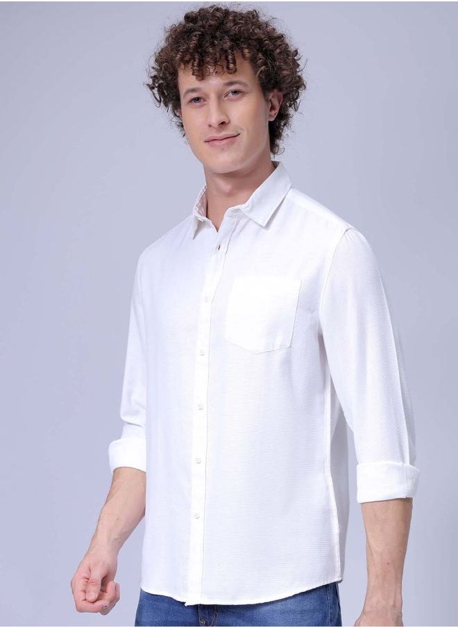 The Indian Garage Co Men Regular Fit Solid Full Sleeves Cutaway Collar Resort Wear Shirt  - Image 3