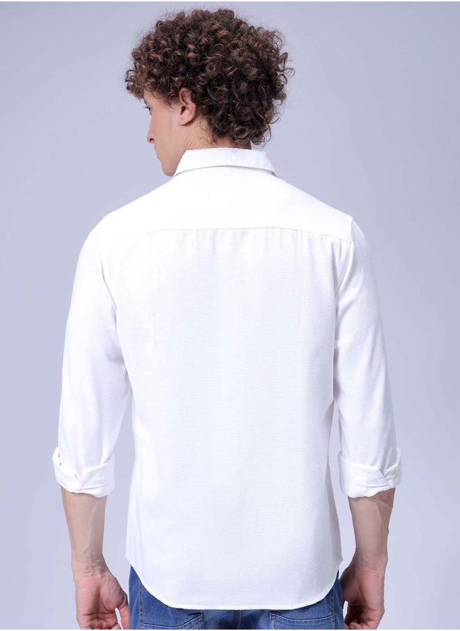 The Indian Garage Co Men Regular Fit Solid Full Sleeves Cutaway Collar Resort Wear Shirt  - Image 2
