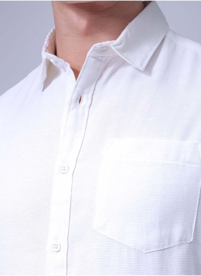 The Indian Garage Co Men Regular Fit Solid Full Sleeves Cutaway Collar Resort Wear Shirt  - Image 5