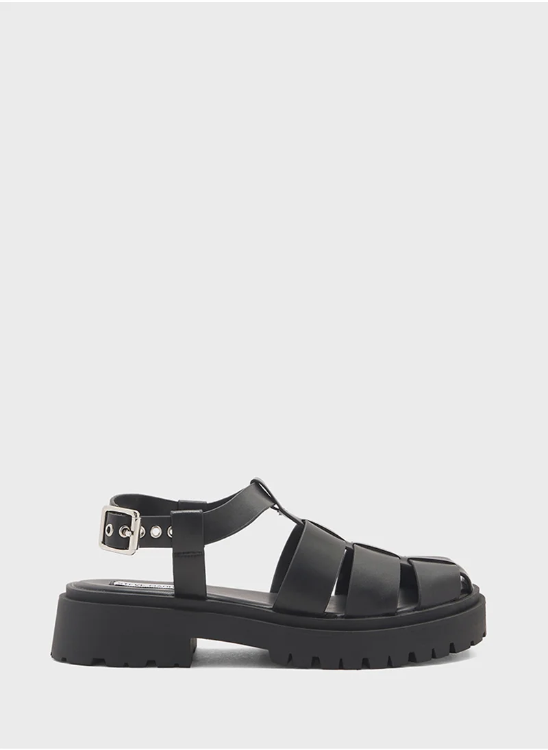 STEVE MADDEN Market Ankle Strap Flat Sandals