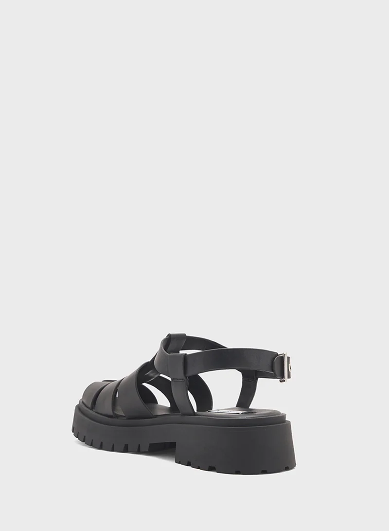 STEVE MADDEN Market Ankle Strap Flat Sandals